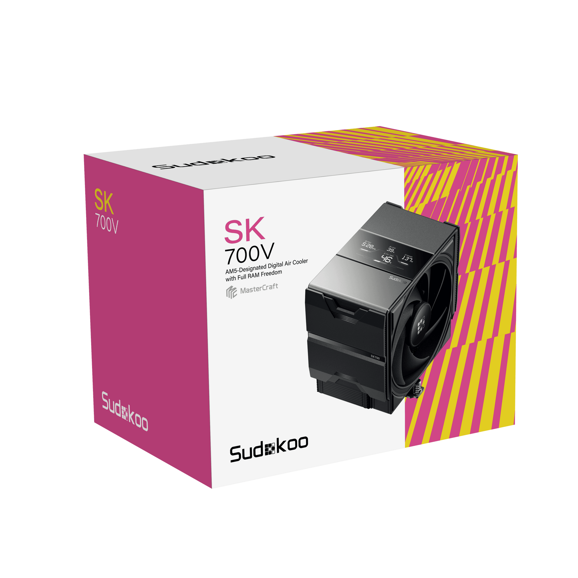 Sudokoo SK700V AM5 Digital Air CPU Cooler – Real-Time Monitoring with Full RAM Clearance - HYG Inc